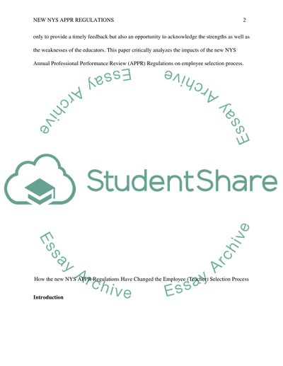 Regulations on The Employee Selection Process
