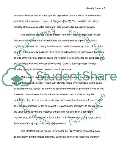 Mathematics and the U.S. Presidential Elections