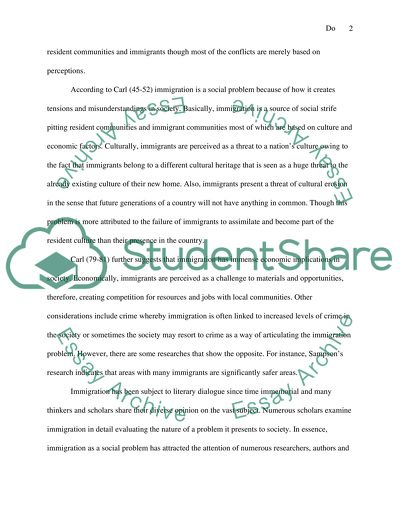 Immigration: Extended Introduction to the Social Problem