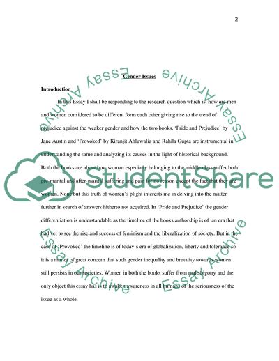 Treatment of Men and Women in Pride and Prejudice by Jane Auston and Provoked by Rahila Gupta