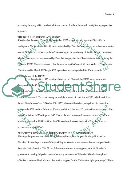 Pinochets Dictatorship: The Context of the Dirty War in Chile