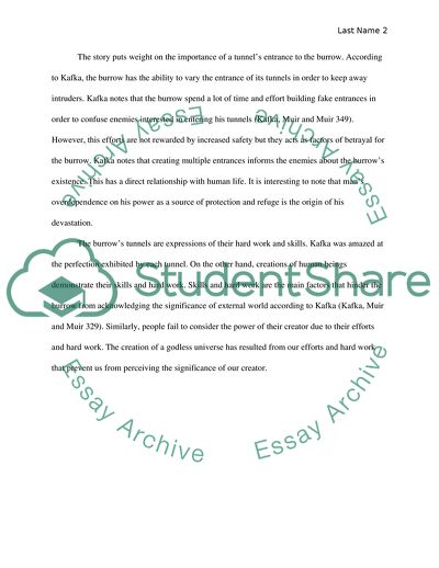 Kafkas burrow interpretation