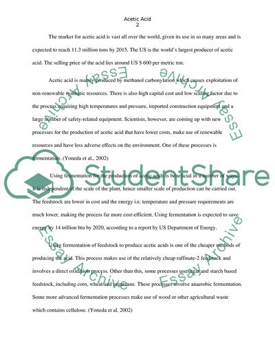 Acetic Acid as an Organic Compound and a Colorless Carboxylic Acid