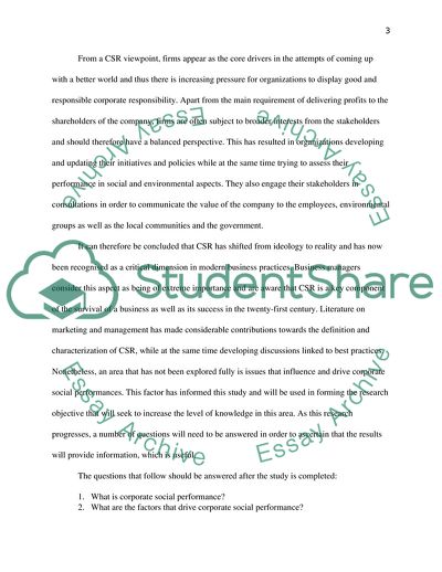 Corporate Social Performance