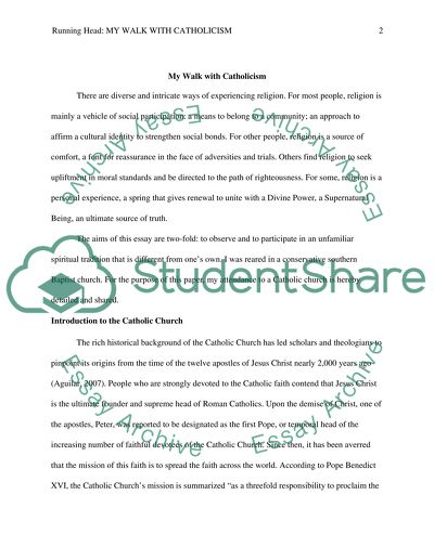 My walk with catholism