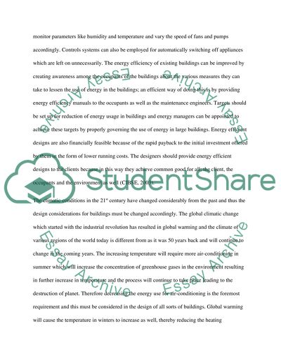 Sustainability in Construction and the Integration of Building Services