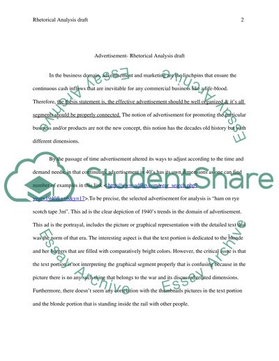 Advertisement-Rhetorical Analysis draft
