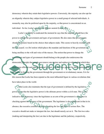 Which Form of Governance is the best, Compare views of John Locke and Montesquieu