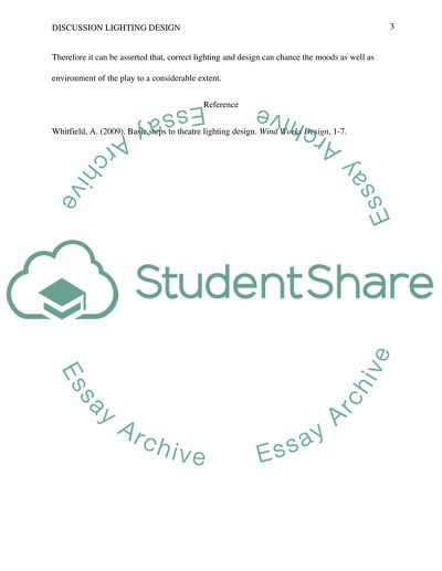 Discussion LIGHTING DESIGN