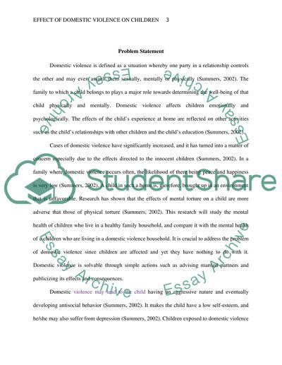 Effect of Domestic Violence on Children