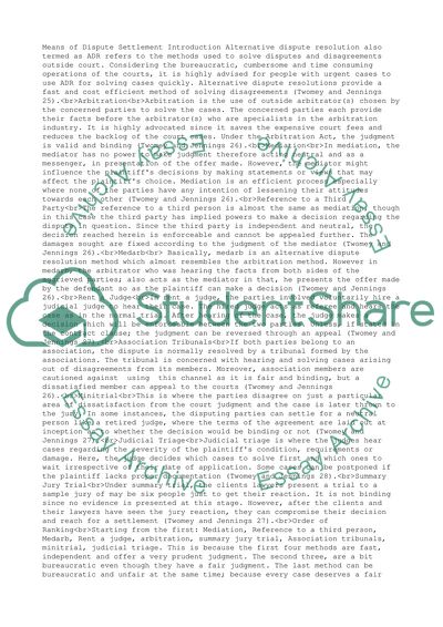 Means of Dispute Settlement