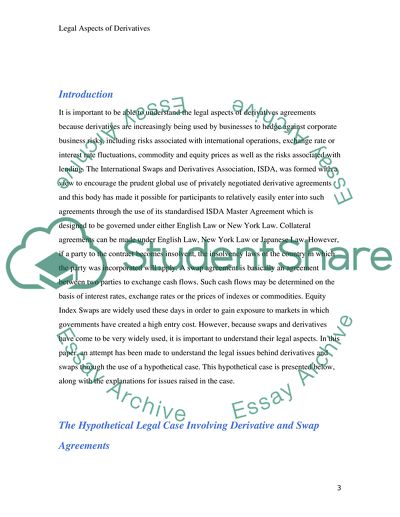 Legal Aspects of Derivatives