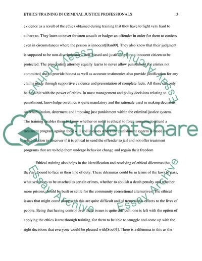 Ethics Training in Criminal Justice Professionals