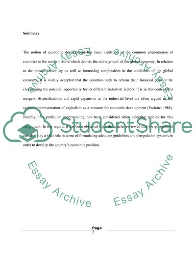 Capitalism as a Measure for Economic Development