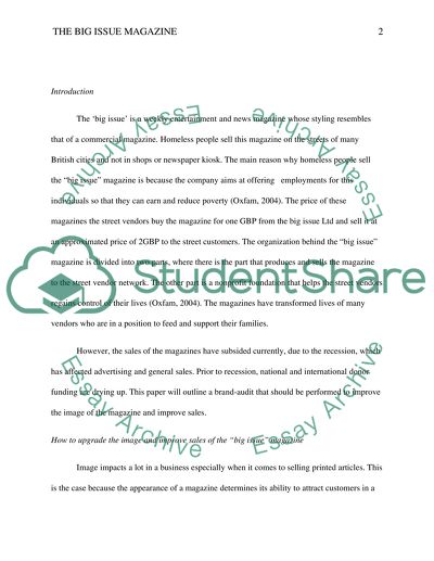 Brand Audit of a Big Issue Magazine