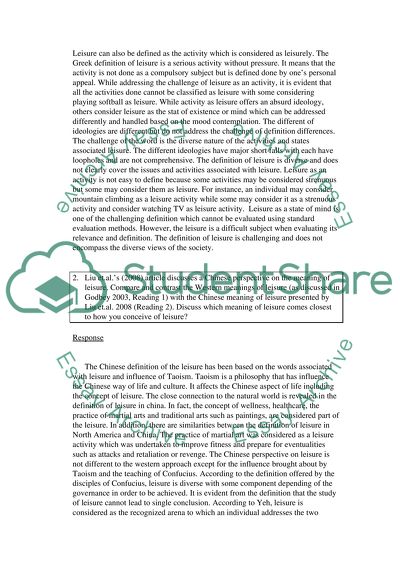 Three Main Concepts Of Leisure