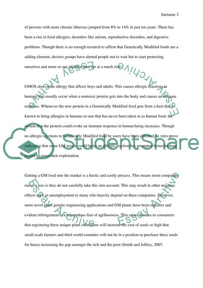 Genetically Modified Foods and Their Effects