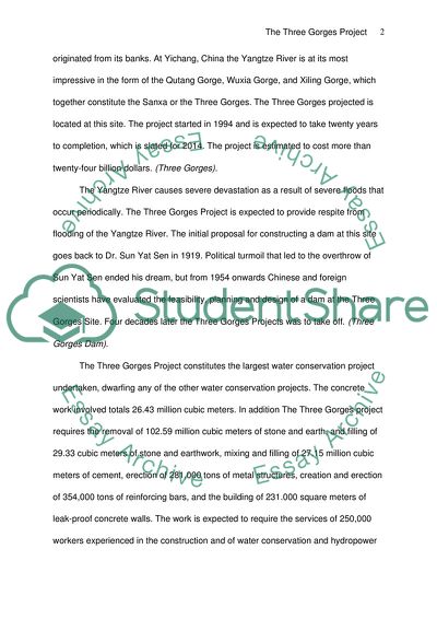 The Three Gorges Project across the Yangtze River China