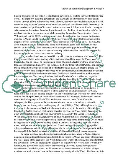 Impact of Tourism Development in Wales