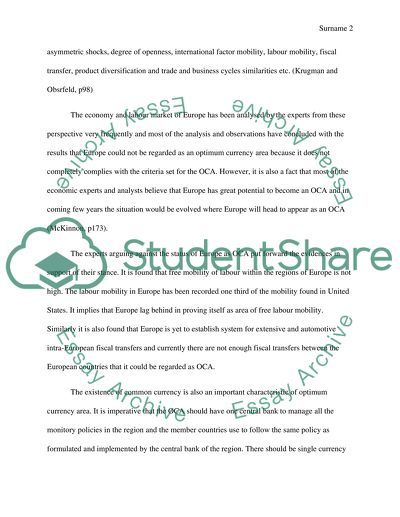 Europe as an Optimal Currency Area