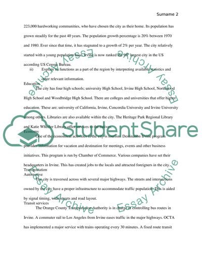 Current and Future Development of Irvine