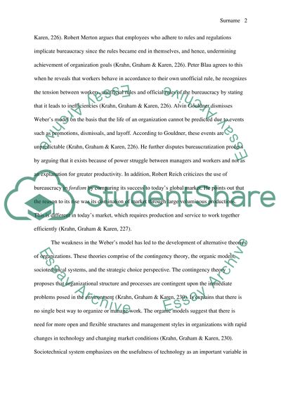 Max Webers Model of Bureaucracy
