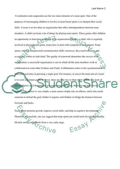 Affect of team sport on children