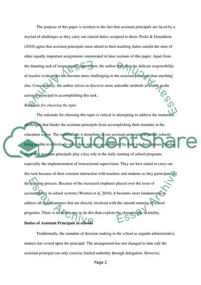 Assistant Principals and Teacher Evaluations