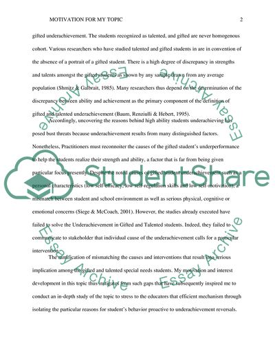 Underachievement in Gifted and Talented Students