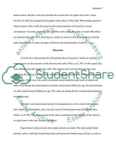 Domestication of Cattle in Asia