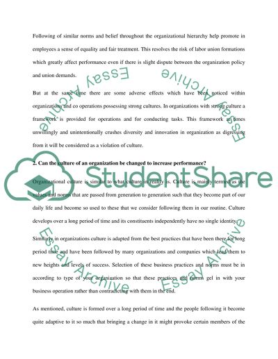 Organization Culture and Change