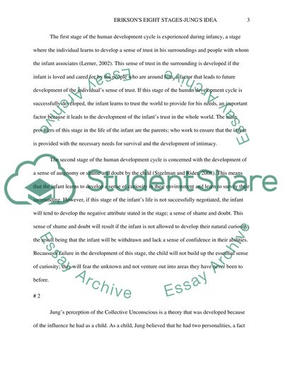 Eriksons Eight Stages - Jungs Idea