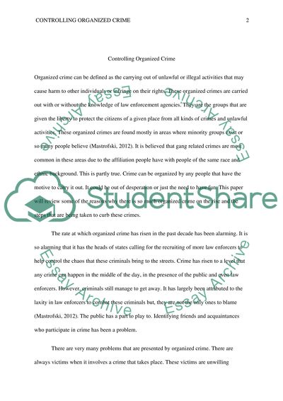 Controlling Organized Crime