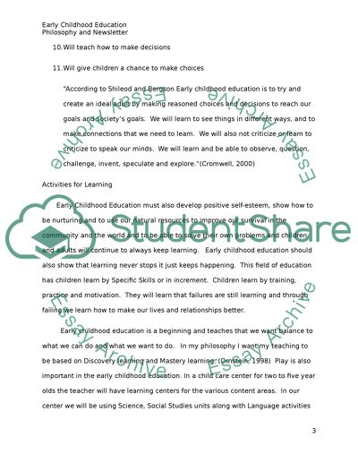 Early Childhood Education