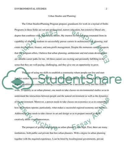 Urban Studies and Planning