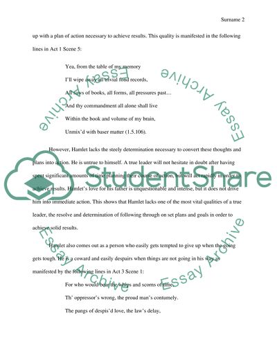 Hamlet is a philospher and therefore could neve be a solid leader