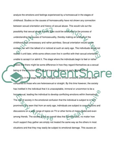 Effects of Society on the Development of a Homosexual