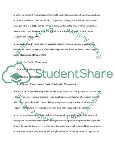 Operations Management and Hospitality and Tourism Operations