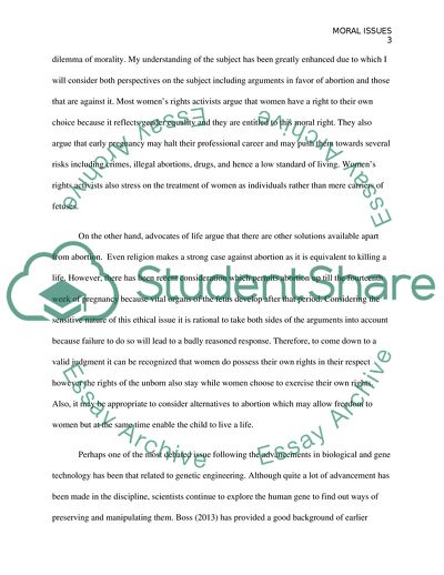 Ethical Issues and the Development of Moral Arguments