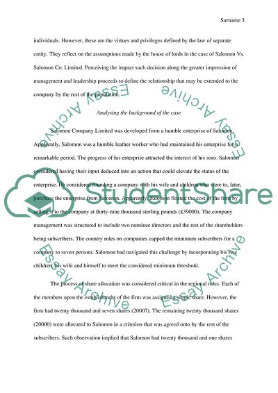 The Rationale and Impact of the Decision on Company Law