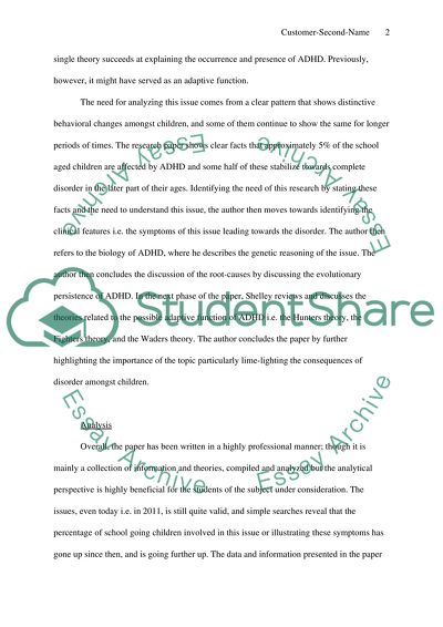 Attention Deficit Hyperactivity Disorder