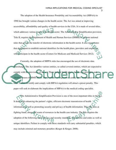 HIPAA Implications for Medical Coding Specialist