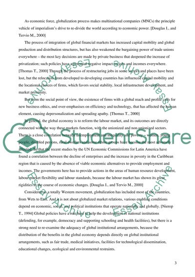 Impact of the Globalization Process in Different Fields