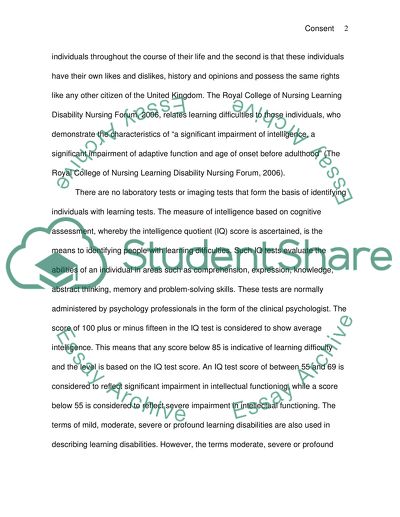 Consent and Learning Disability
