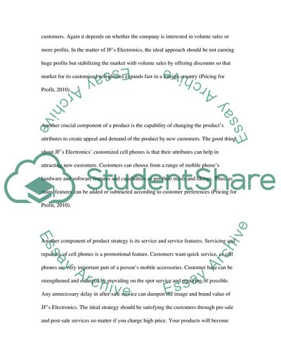 Product and Pricing Strategy - Customized Cell Phones