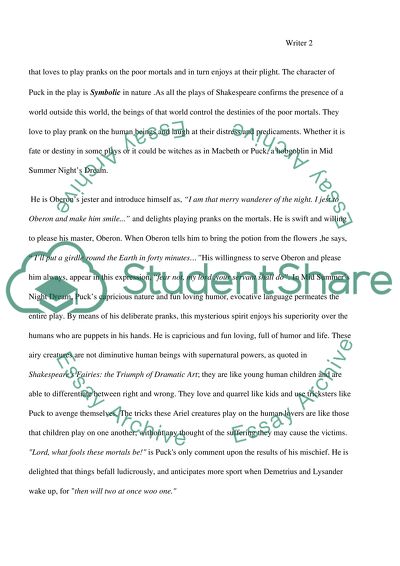 Character Analysis of A Mid Summer Nights Dream