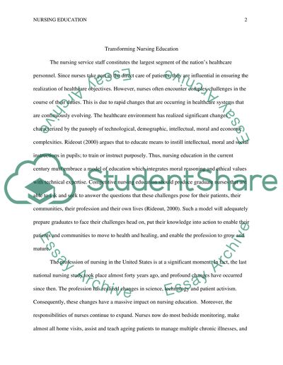 The Transforming of Nursing Education