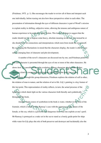 Norman Friedman. The Waters of Annihilation: Symbols and Double Vision in To the Lighthouse