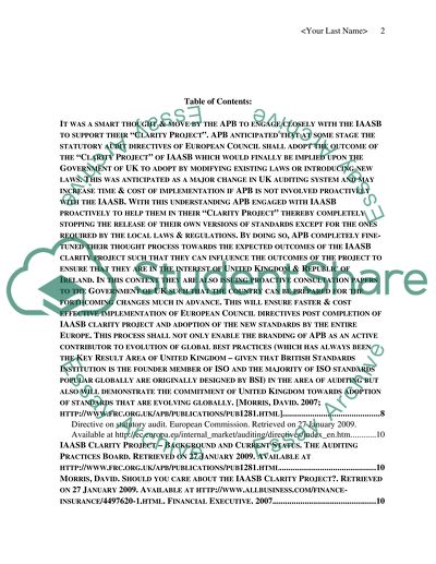 Change of Audit Regulations in the UK and the Republic of Ireland