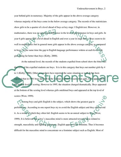 Underachievement in Boys